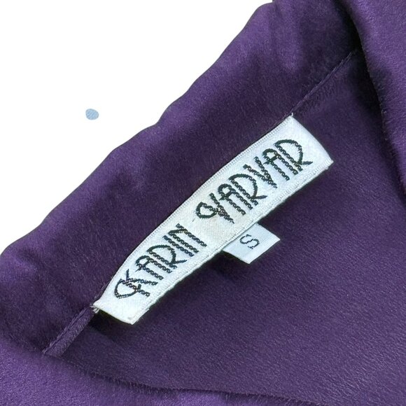 Vintage women’s Karin Varvar blouse silk  plum 1980s - Picture 2 of 6